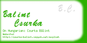 balint csurka business card